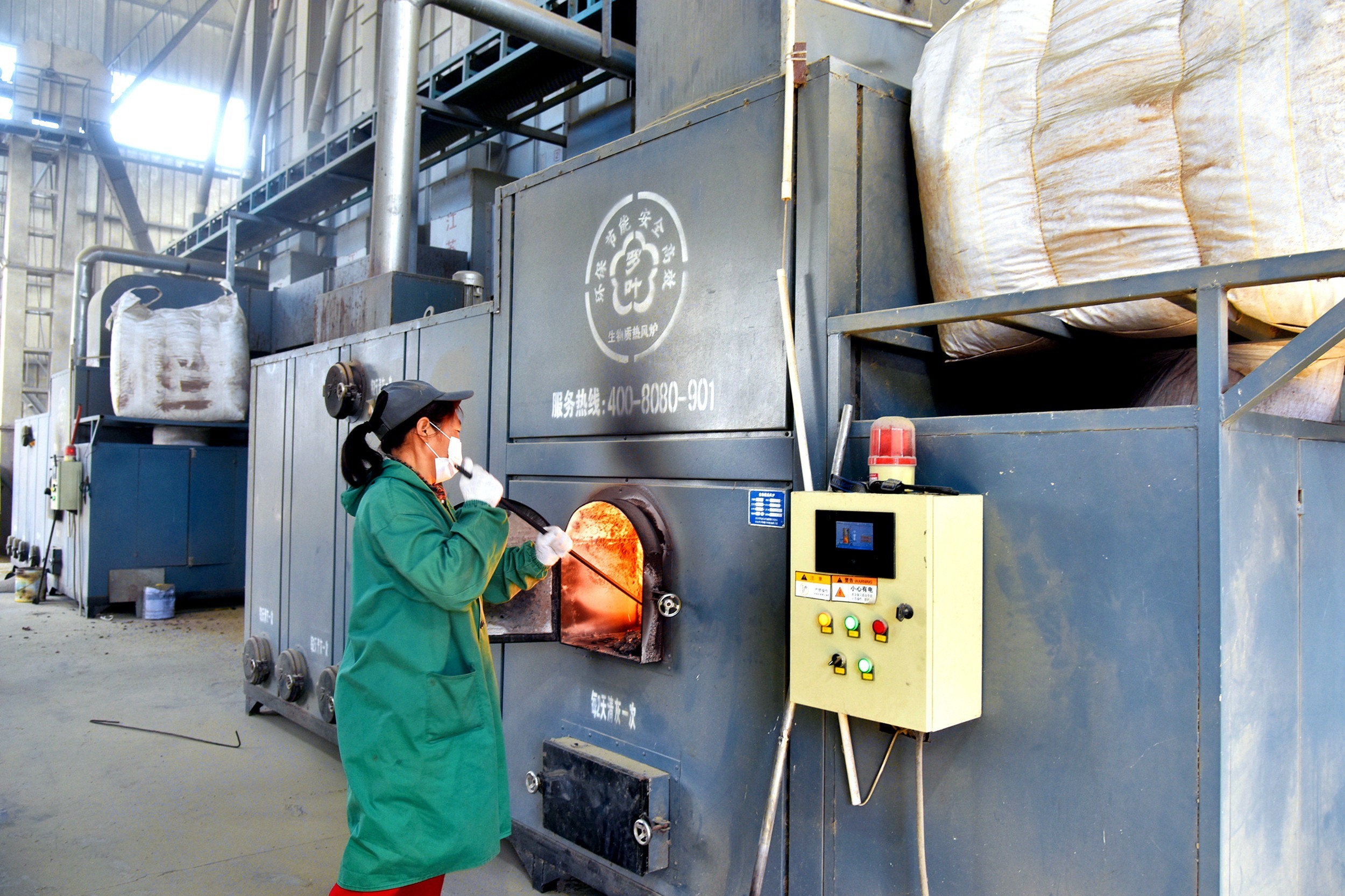 稻谷烘干作业。吴树建 摄